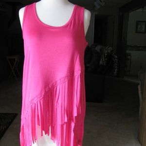 Now N Forever Ladies Fringed Tunic/Tank Rayon/S